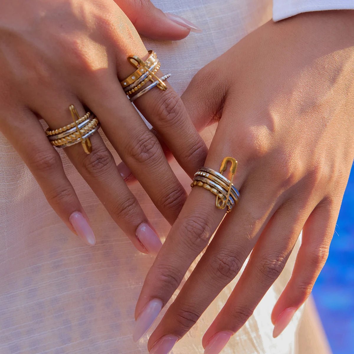ZEYA - Claudine stacked Pin Rings