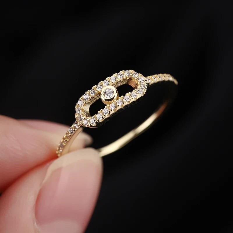ZEYA - Emma - Geometric Ring for Women, Elegant Sterling Silver Design