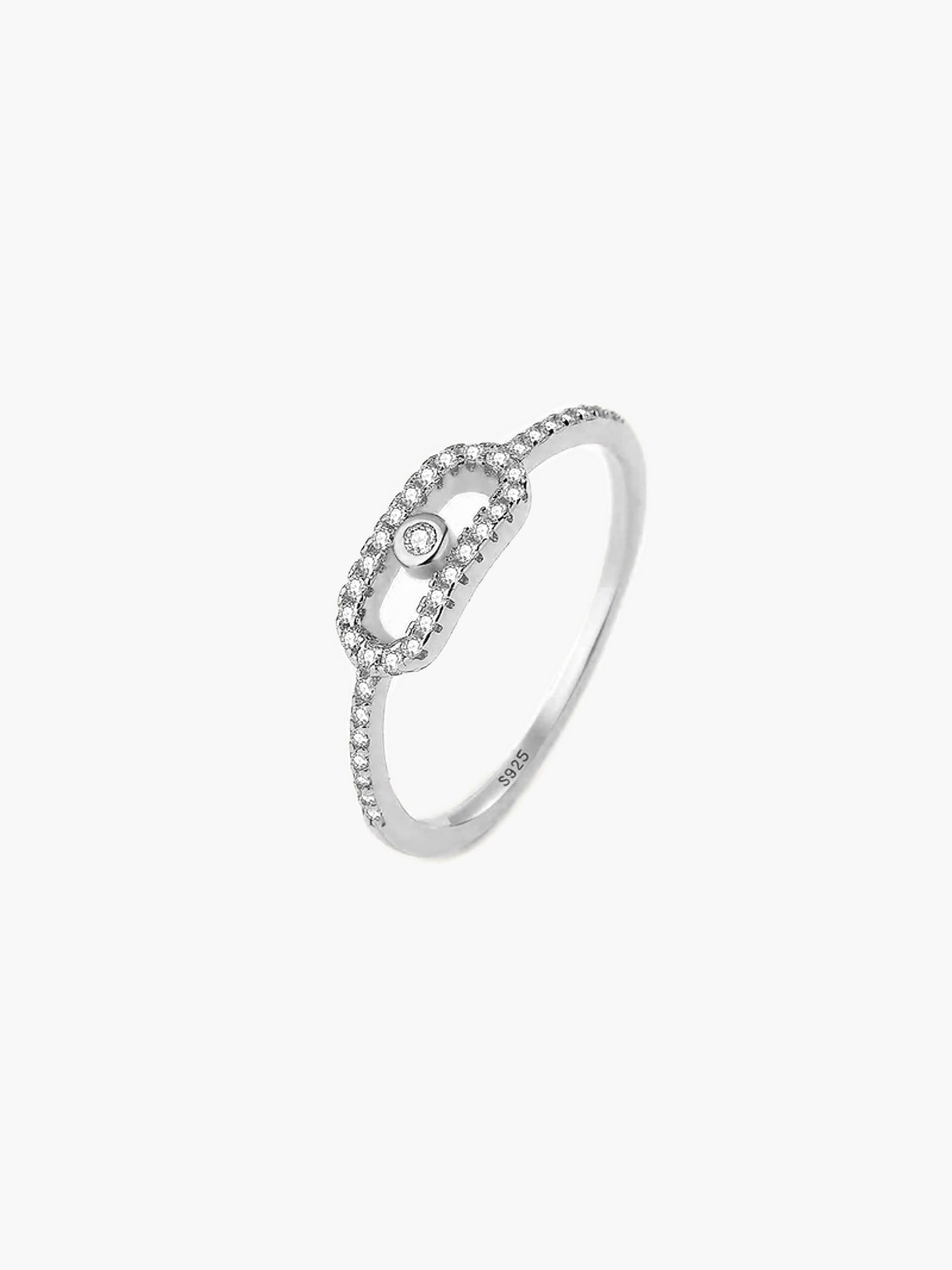 Emma – Silberner geometrischer Ring für Damen, elegantes 925er Sterlingsilber Design