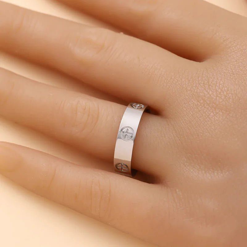 ZEYA - Julia Classic Stainless Steel Cross Rings for Women