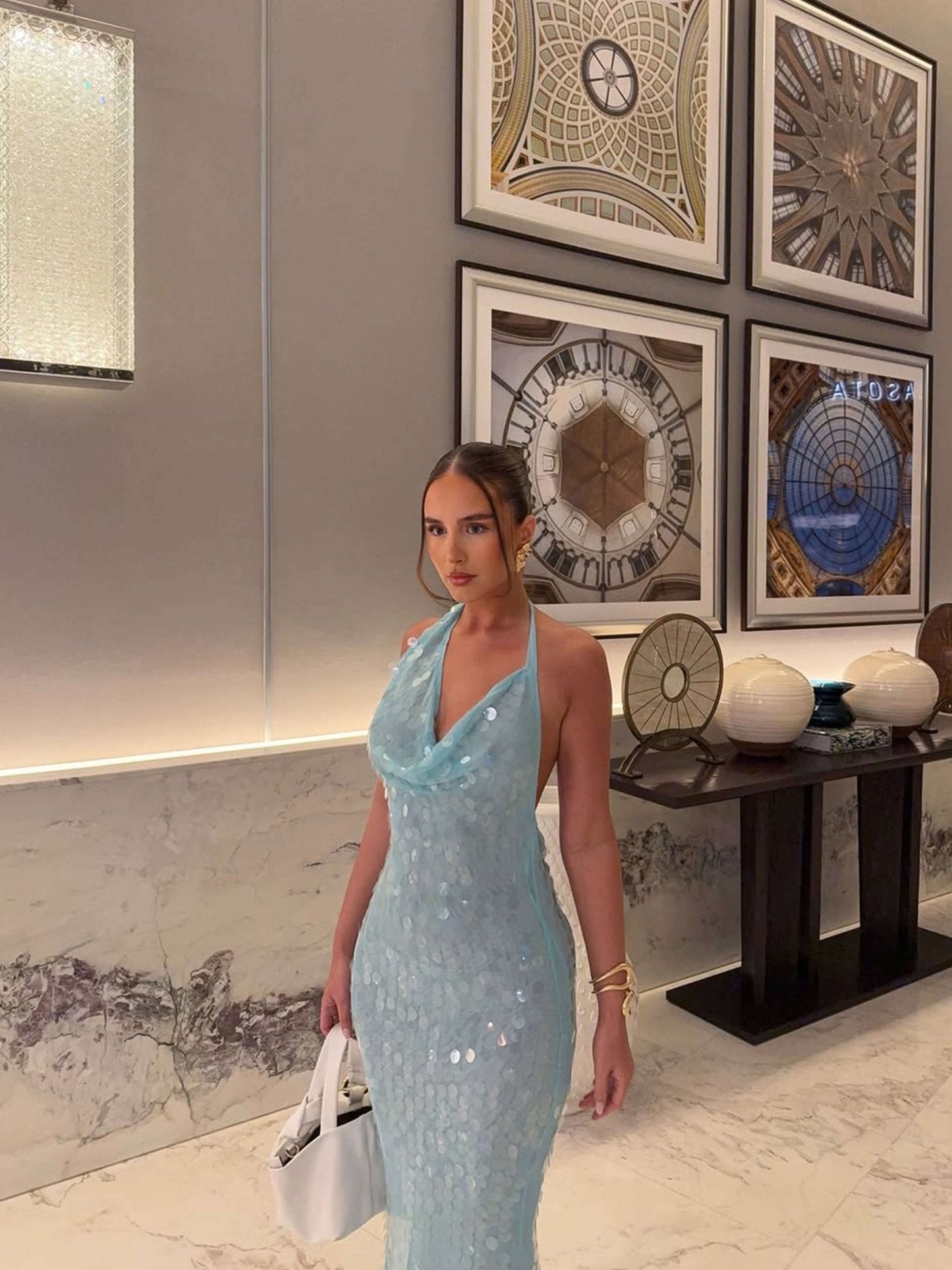 ZEYA - Rosy Sequin Maxi Dress