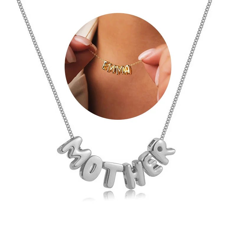 ZEYA - Shane Name Necklace - Custom 3D Bubble Letter Pendant for Women