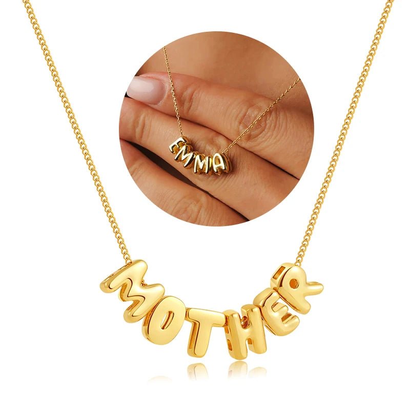 ZEYA - Shane Name Necklace - Custom 3D Bubble Letter Pendant for Women