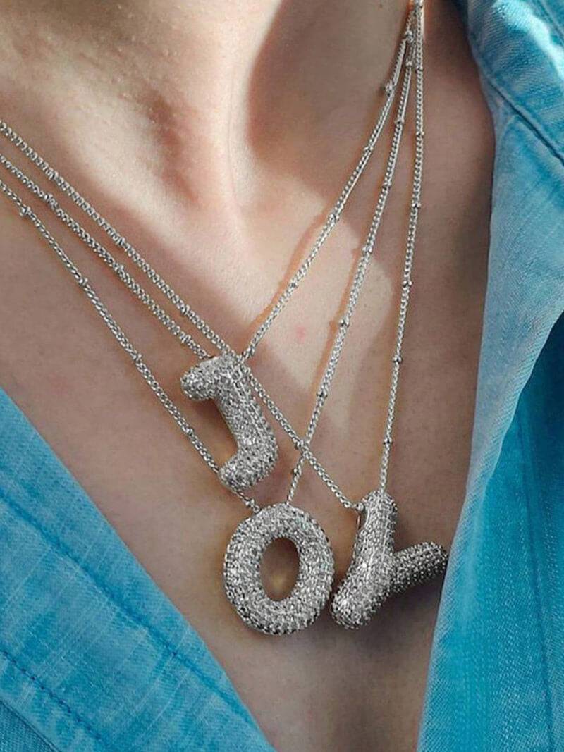 Pavé Letter Necklace Jewelry