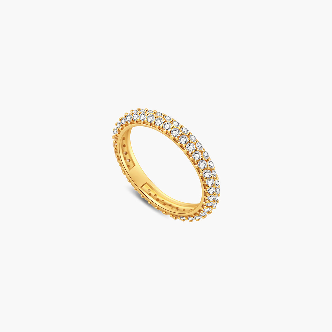 Anello a fascia con strass Soraya Crown-Edge