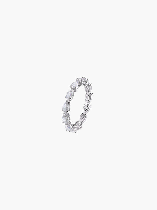Anello Eternity da Donna - Moissanite Taglio Pera 3x5mm in Argento Sterling 925