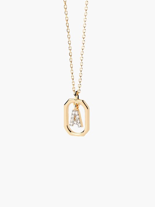 ZEYA - Bianca Letter Zirconia Necklace