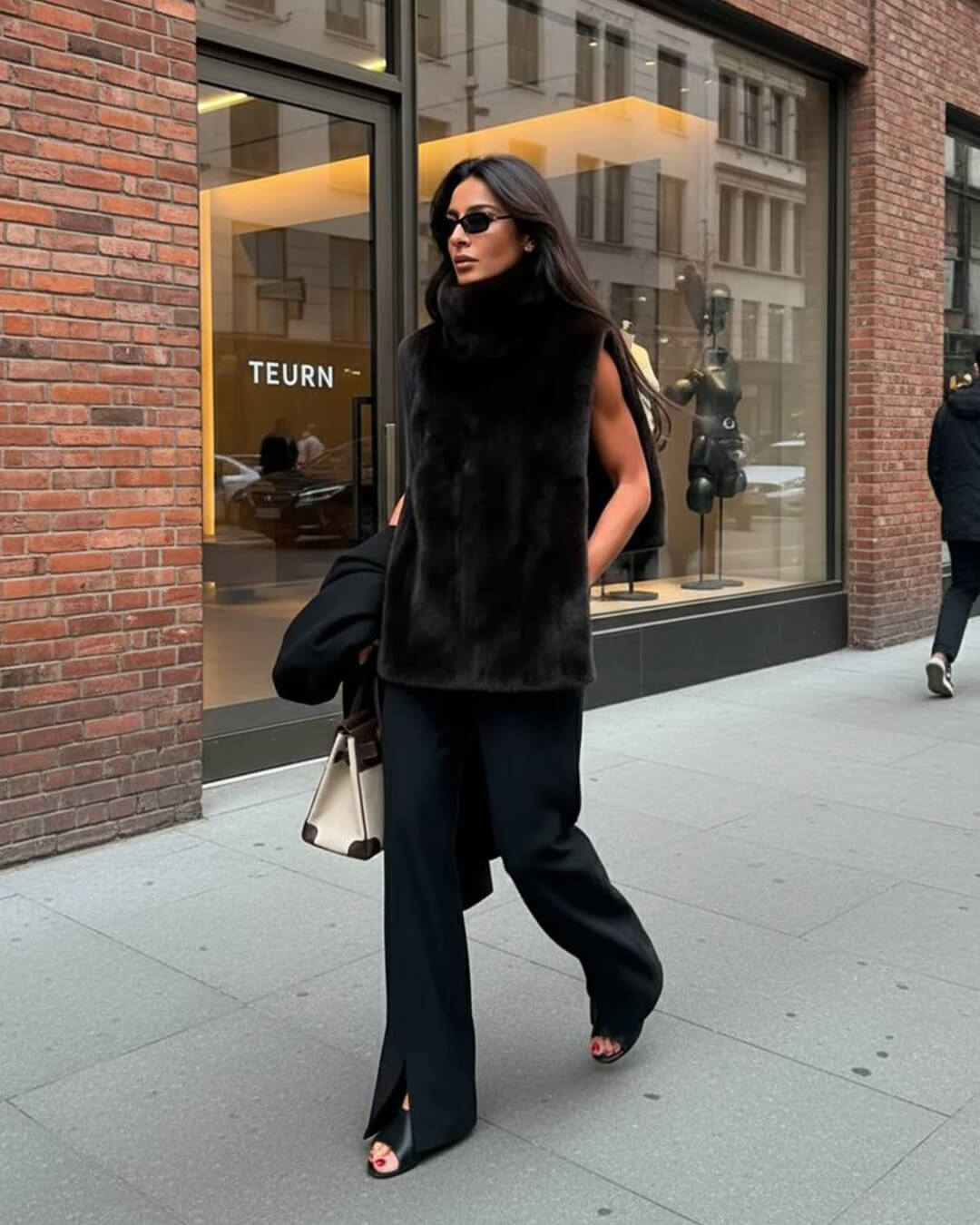 Carina Kunstfell Rollkragen Weste