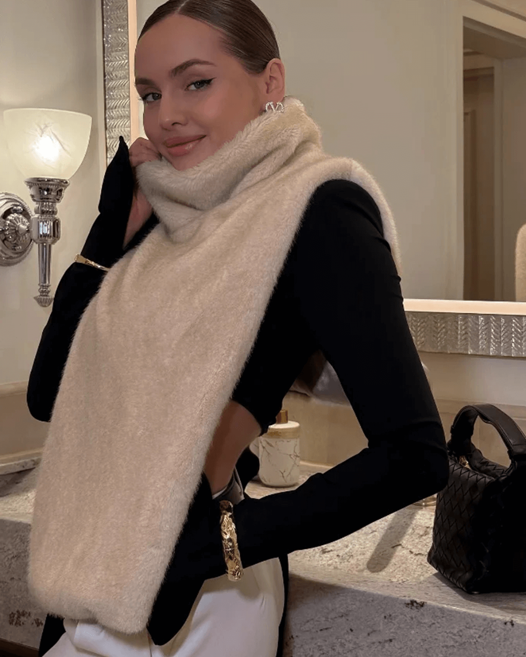 Carina Kunstfell Rollkragen Weste