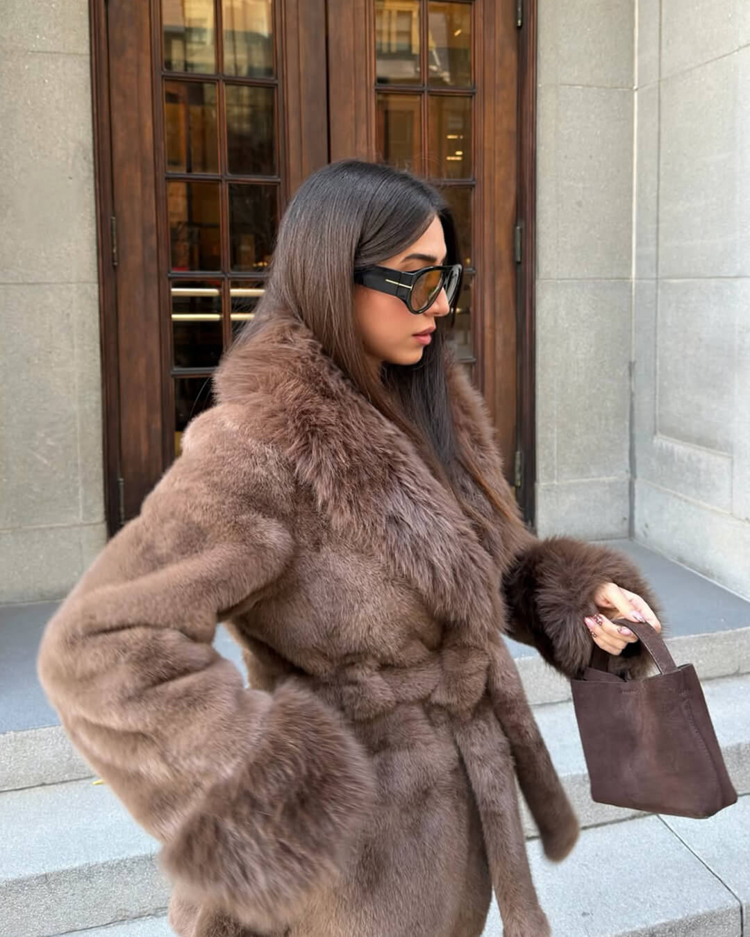 ZEYA - Carmina Faux Fur Trim Coat