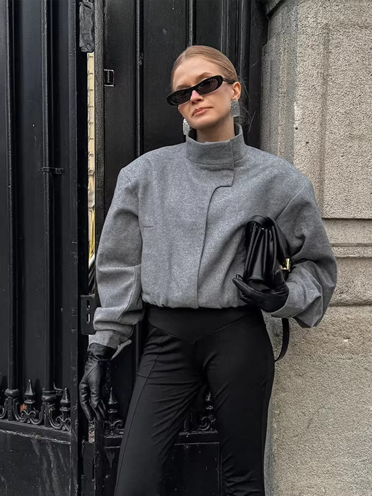 ZEYA - Ellyse Stand Collar Short Jacket