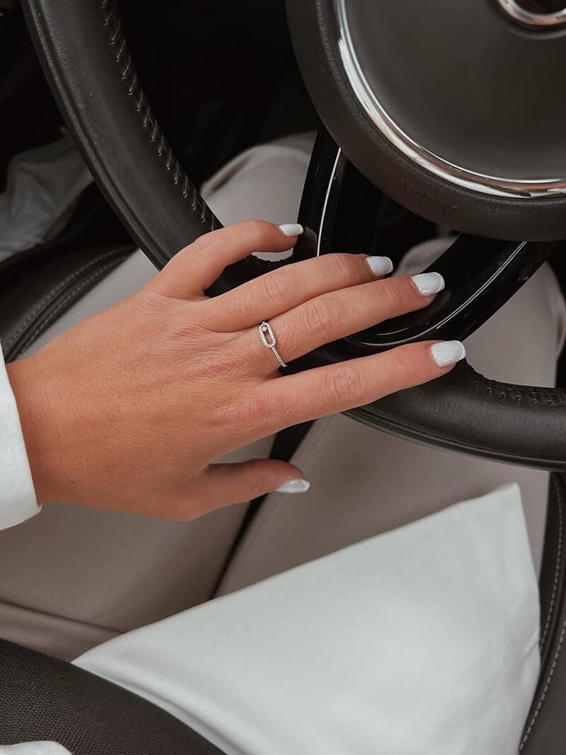 ZEYA - Emma - Geometric Ring for Women, Elegant Sterling Silver Design