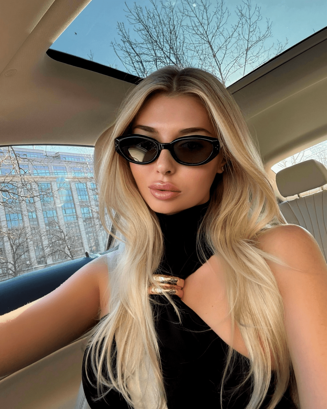 ZEYA - Gertrude Gold Accent Halter Top