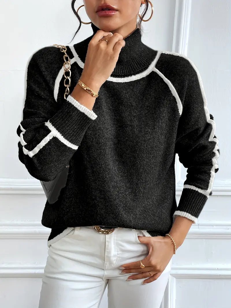 ZEYA - Jovie Contrasting Turtleneck Sweater